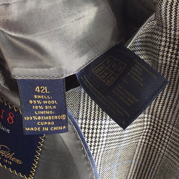 Brooks Brothers 1818 Madison Jacket Size 42L Glen Plaid Wool Silk Suit Sport Coa - Picture 5 of 6